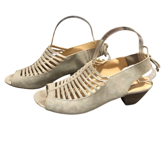 Paul Green Trisha Cage Sandals Open Toe Slingback Leather Beige UK 6 US 8.5 - Picture 3 of 8